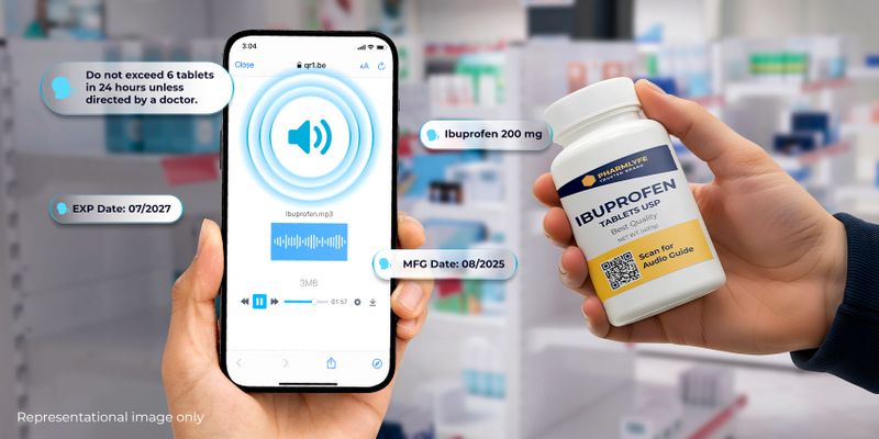 Audio QR code on medicine package